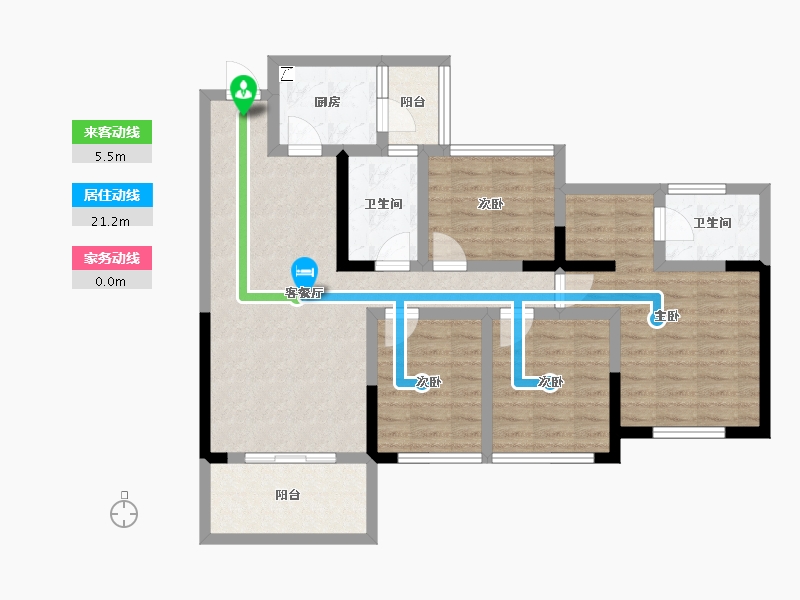 四川省-宜宾市-​远达都市峰景-91.69-户型库-动静线