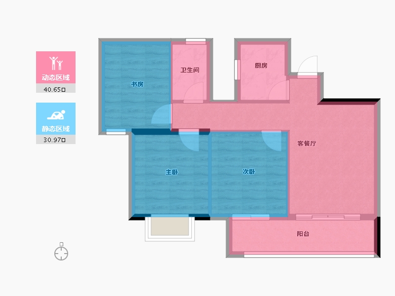 福建省-龙岩市-武平福景公园壹号-64.16-户型库-动静分区