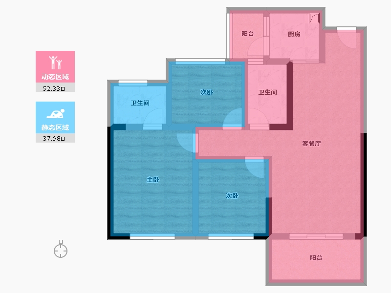 四川省-宜宾市-​远达都市峰景-78.89-户型库-动静分区