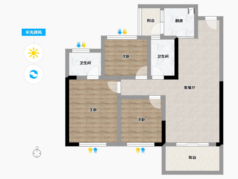 四川省-宜宾市-​远达都市峰景-78.89-户型库-采光通风