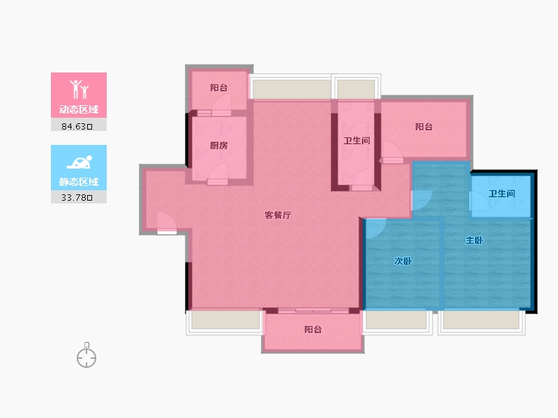 广东省-惠州市-中洲河谷花园-106.47-户型库-动静分区