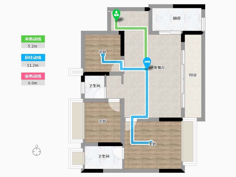 重庆-重庆市-北辰香麓-73.59-户型库-动静线