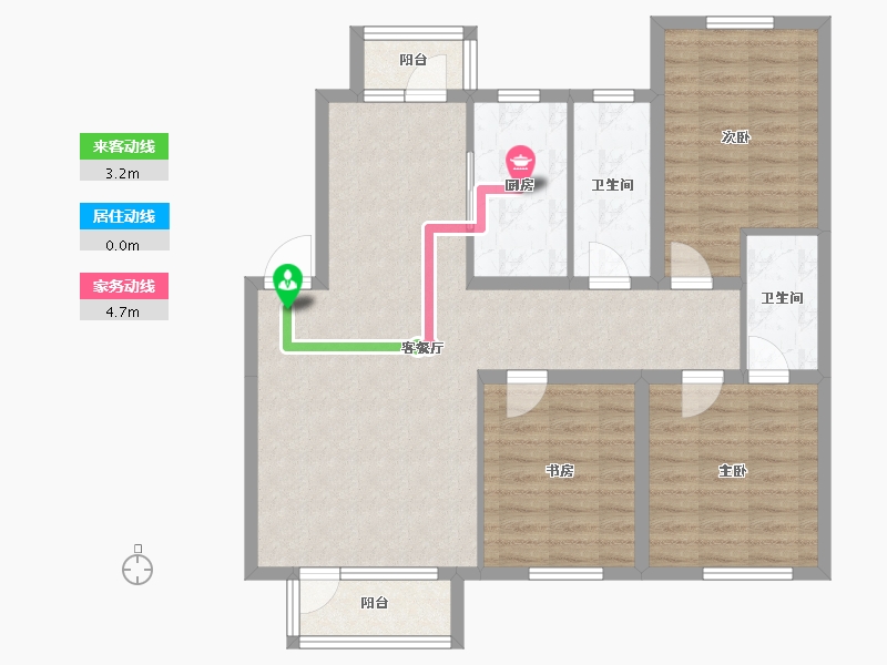 辽宁省-朝阳市-宏运凤凰新城二期-96.00-户型库-动静线