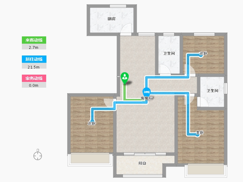 山东省-淄博市-鸿泰花漾城-104.00-户型库-动静线