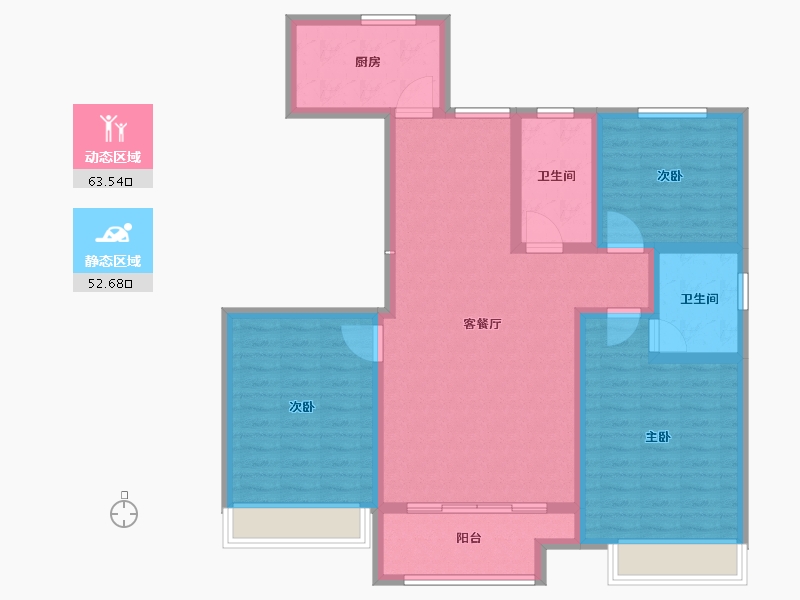 山东省-淄博市-鸿泰花漾城-104.00-户型库-动静分区