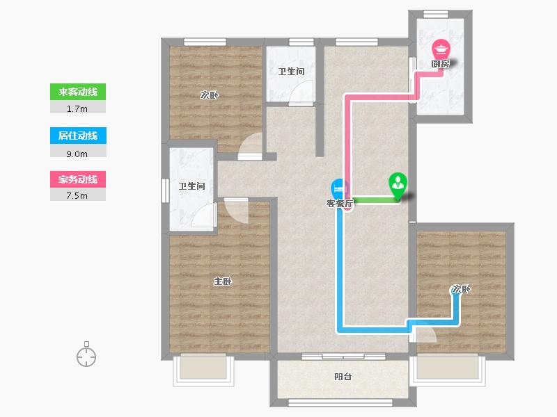 辽宁省-葫芦岛市-龙富九鲤-96.92-户型库-动静线