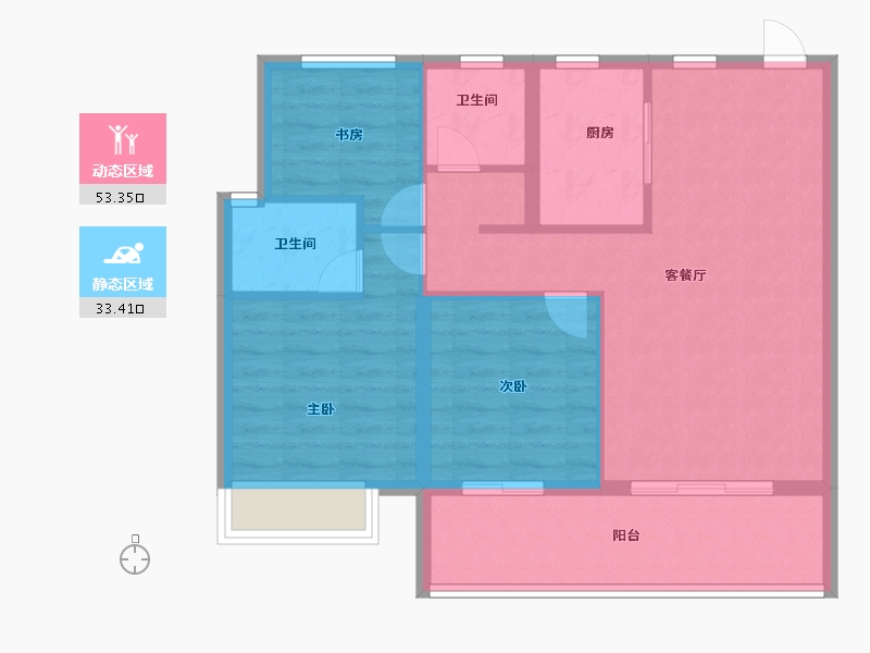 安徽省-阜阳市-天阜广场院子-78.00-户型库-动静分区