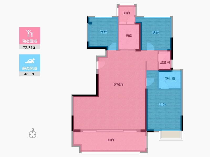 广东省-汕头市-澄海三盛·璞悦府-117.20-户型库-动静分区