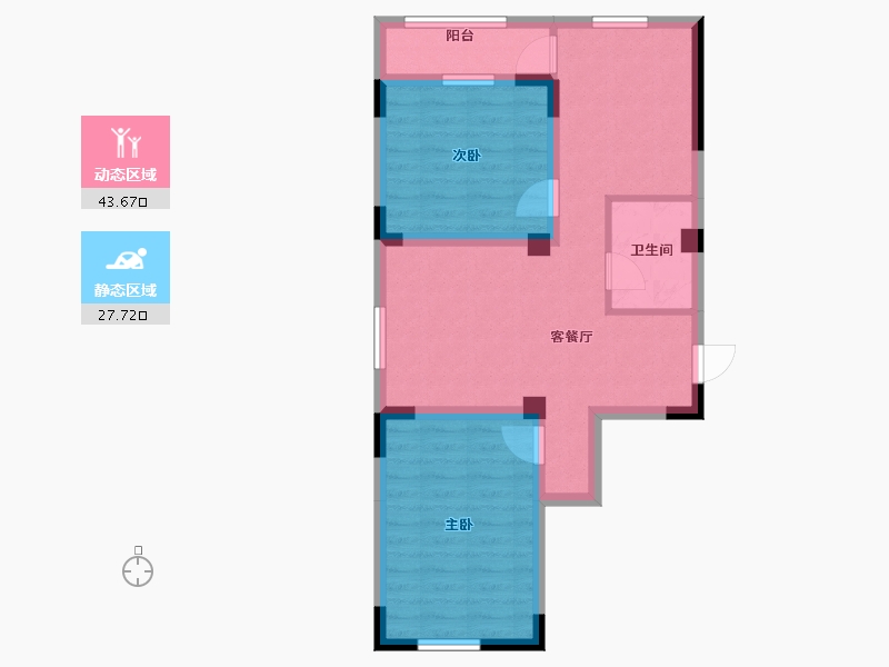 辽宁省-葫芦岛市-金璟家园-62.78-户型库-动静分区