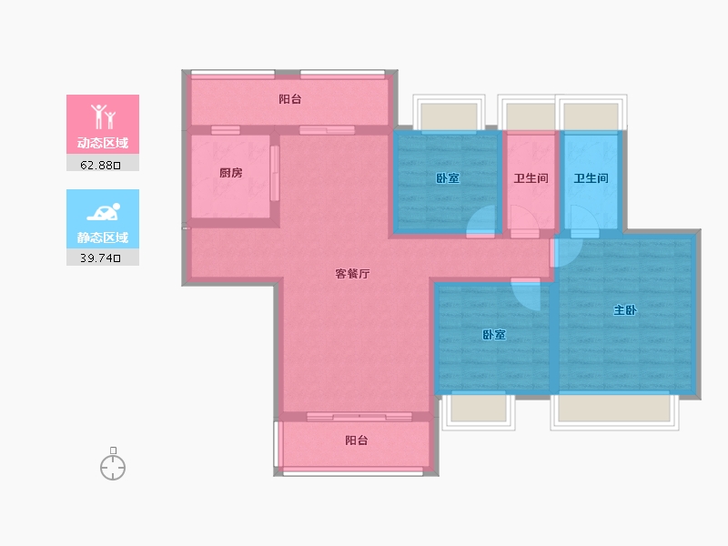 湖南省-娄底市-宁邦中心-90.37-户型库-动静分区