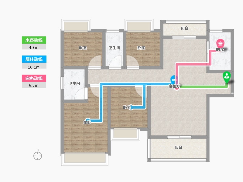 湖南省-娄底市-宁邦中心-116.00-户型库-动静线