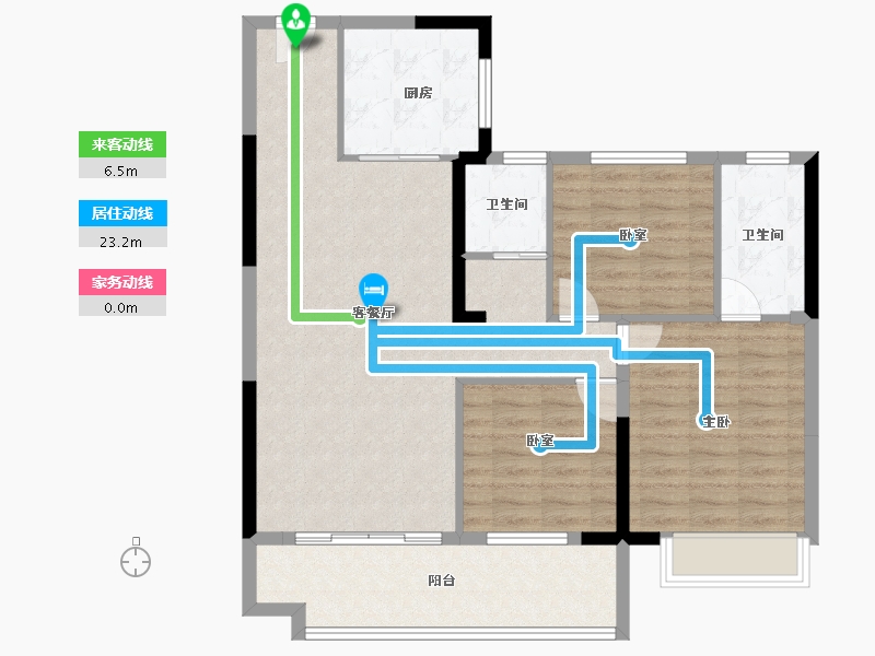 江苏省-盐城市-阜宁碧桂园双玺-96.00-户型库-动静线