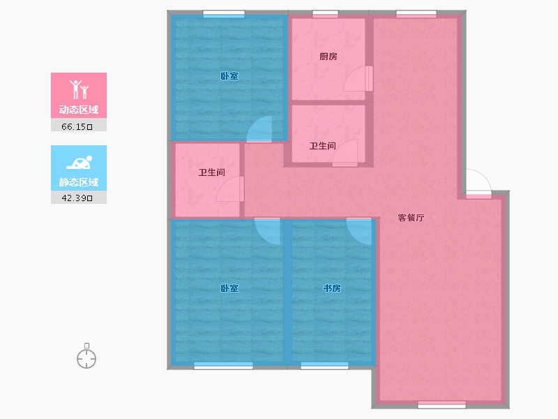 辽宁省-葫芦岛市-金璟家园-97.88-户型库-动静分区