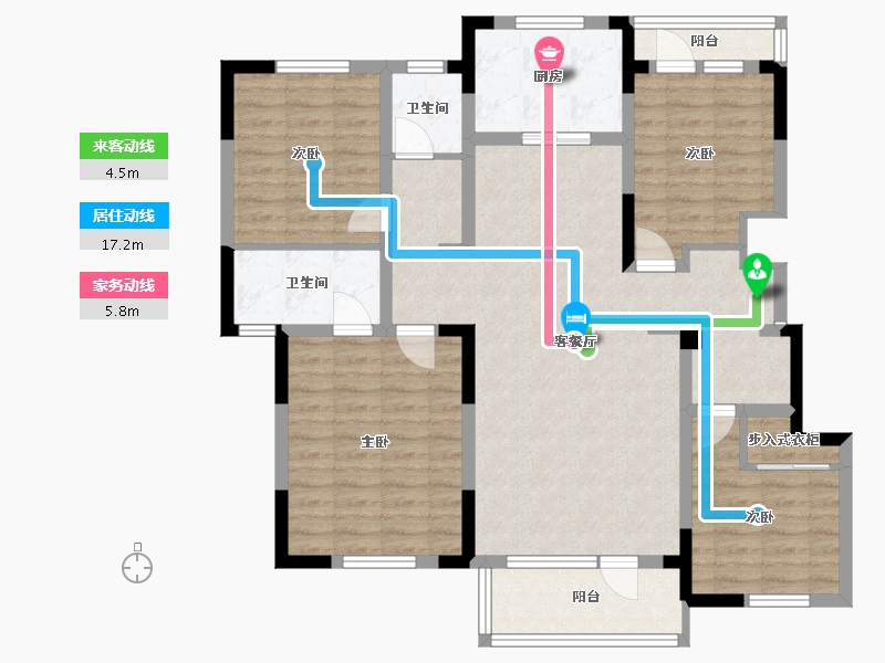 山东省-青岛市-蔚蓝天地-112.00-户型库-动静线