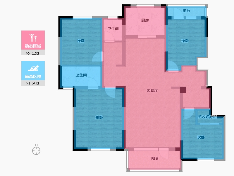 山东省-青岛市-蔚蓝天地-112.00-户型库-动静分区