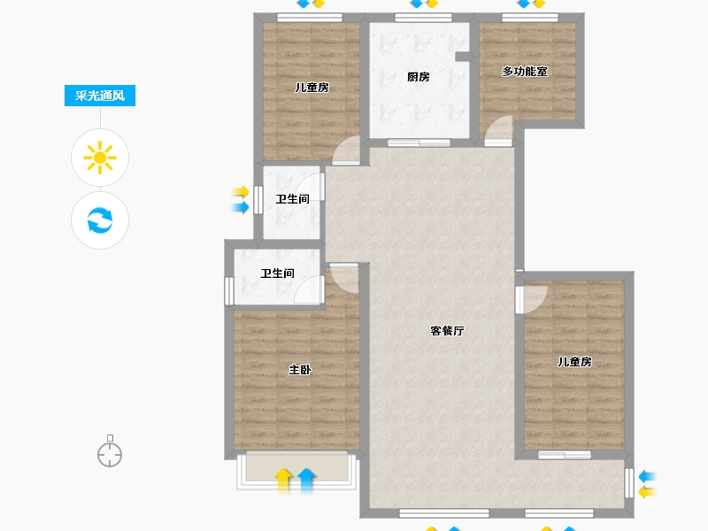 江苏省-徐州市-绿地理想城-130.00-户型库-采光通风