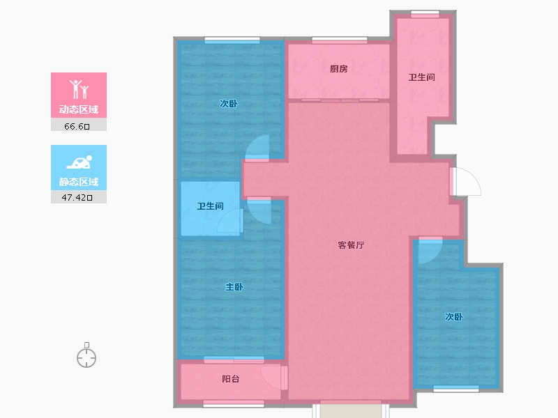 山东省-淄博市-汇鼎麗城-102.44-户型库-动静分区