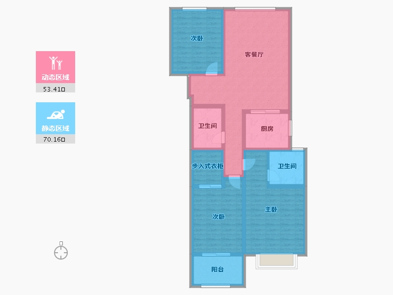 陕西省-咸阳市-秦建东城丽景-110.01-户型库-动静分区