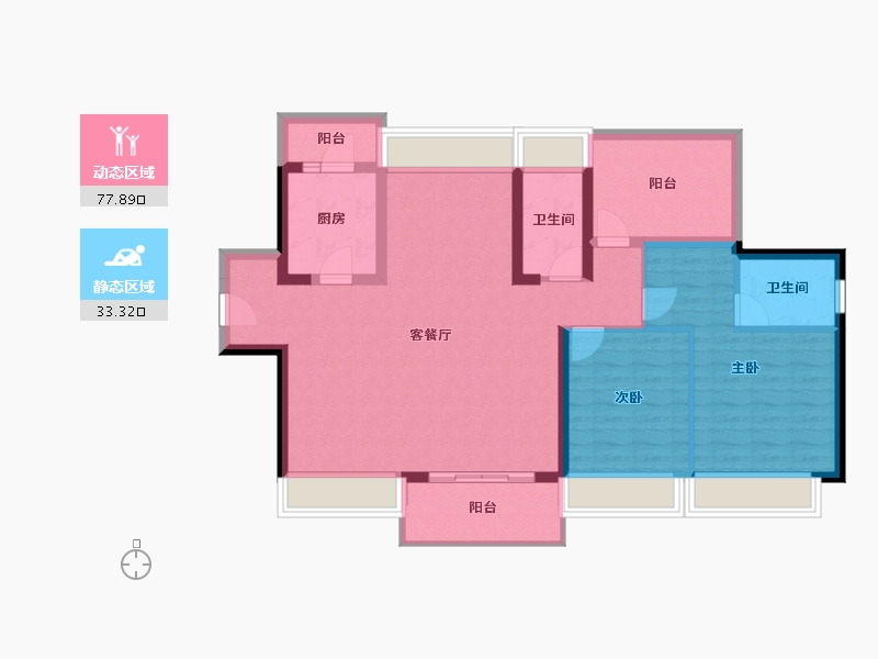 广东省-惠州市-中洲河谷花园-99.77-户型库-动静分区