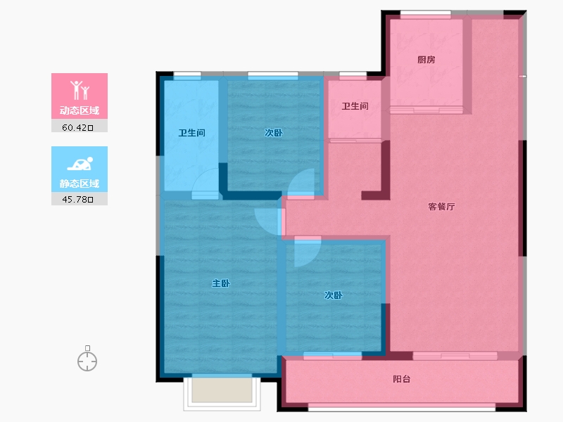 甘肃省-庆阳市-峯樾府-94.41-户型库-动静分区