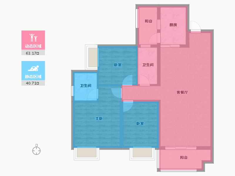 湖南省-娄底市-宁邦中心-92.79-户型库-动静分区