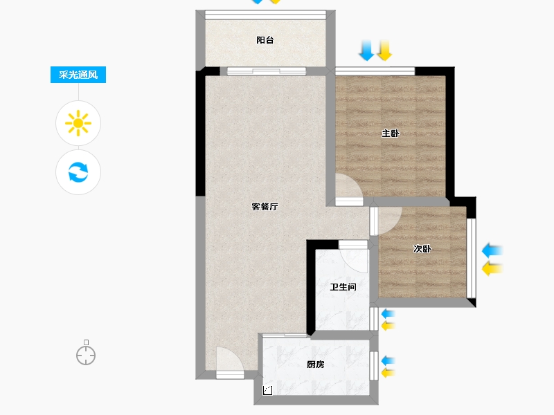 四川省-宜宾市-​远达都市峰景-55.68-户型库-采光通风