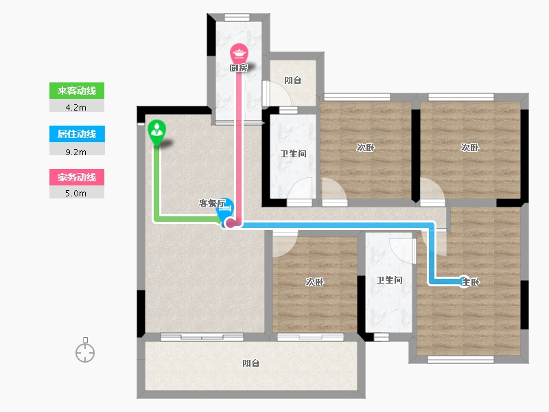 四川省-内江市-隆城锦翠三期博苑-98.20-户型库-动静线