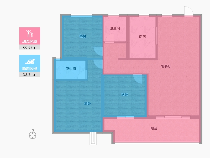 安徽省-阜阳市-天阜广场院子-83.99-户型库-动静分区