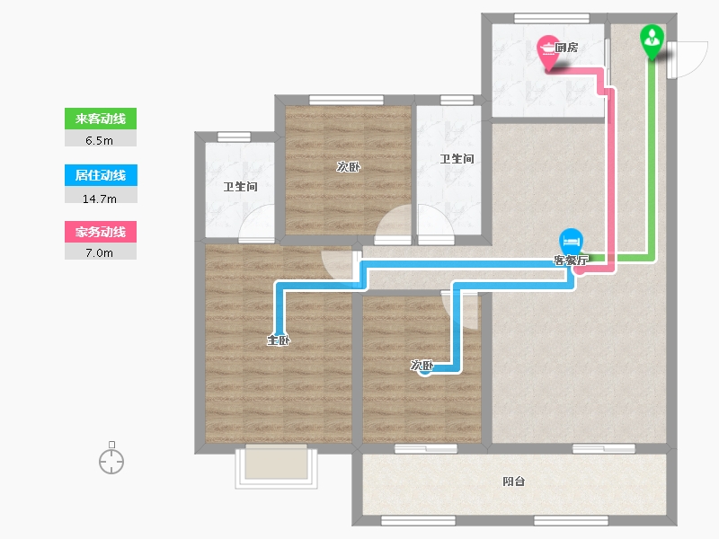 河南省-驻马店市-金茂森林湾6期-103.11-户型库-动静线