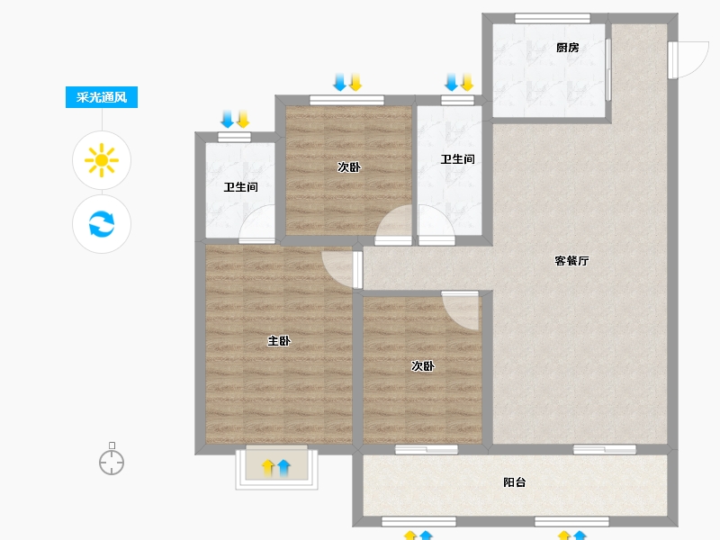 河南省-驻马店市-金茂森林湾6期-103.11-户型库-采光通风