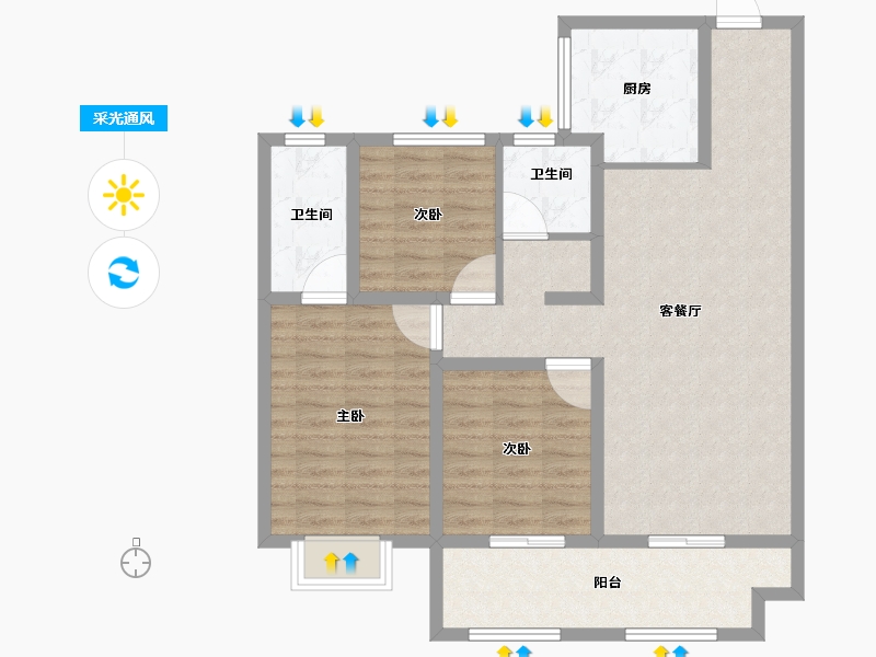 河南省-驻马店市-金茂森林湾6期-93.05-户型库-采光通风