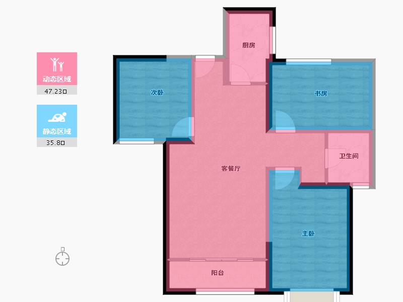 甘肃省-庆阳市-​翡翠学府城-73.52-户型库-动静分区