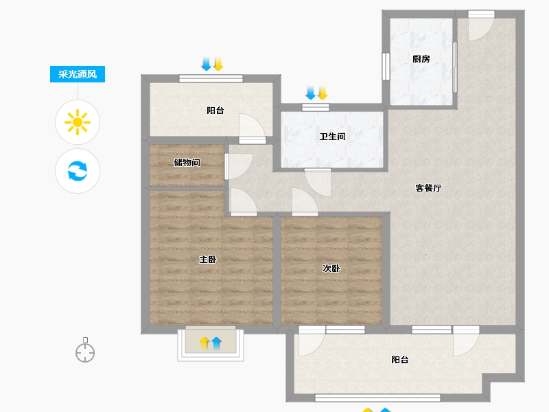 山东省-青岛市-华润-69.00-户型库-采光通风