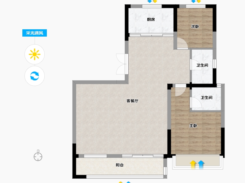 宁夏回族自治区-银川市-民生如院-91.41-户型库-采光通风