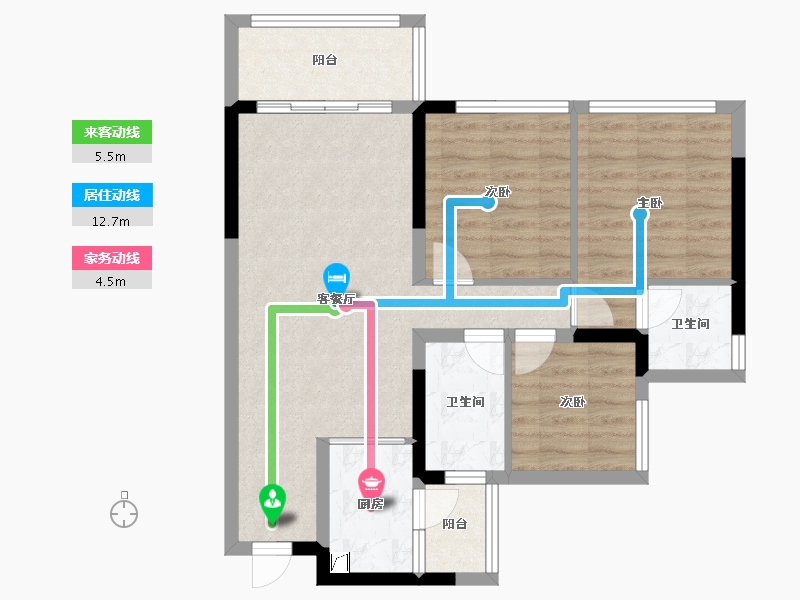 四川省-宜宾市-鲁能雲璟-74.54-户型库-动静线