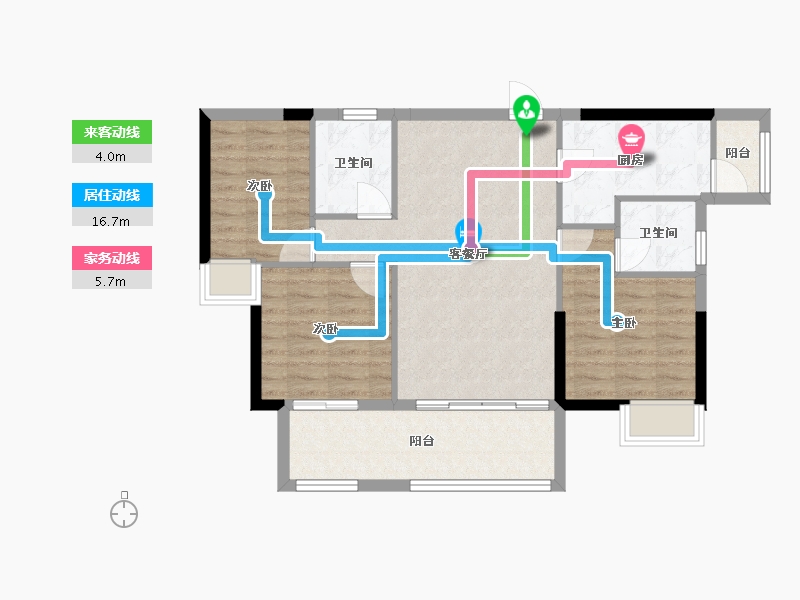 广东省-江门市-云星·钱隆世家-81.65-户型库-动静线