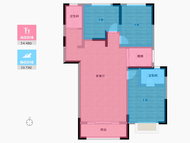 甘肃省-庆阳市-峯樾府-83.49-户型库-动静分区