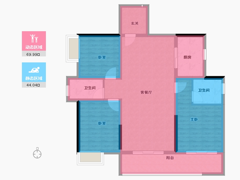 湖南省-娄底市-宁邦中心-102.40-户型库-动静分区