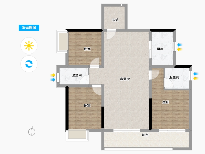 湖南省-娄底市-宁邦中心-102.40-户型库-采光通风