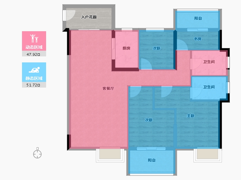 福建省-龙岩市-璞玉滨江-94.41-户型库-动静分区