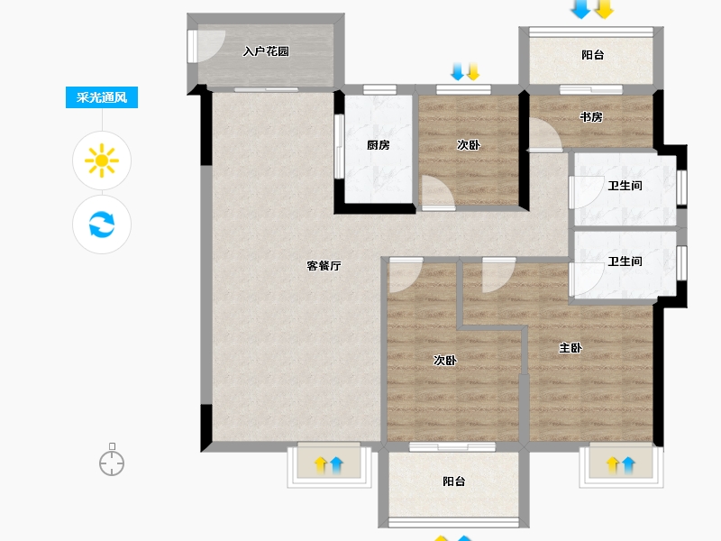 福建省-龙岩市-璞玉滨江-94.41-户型库-采光通风