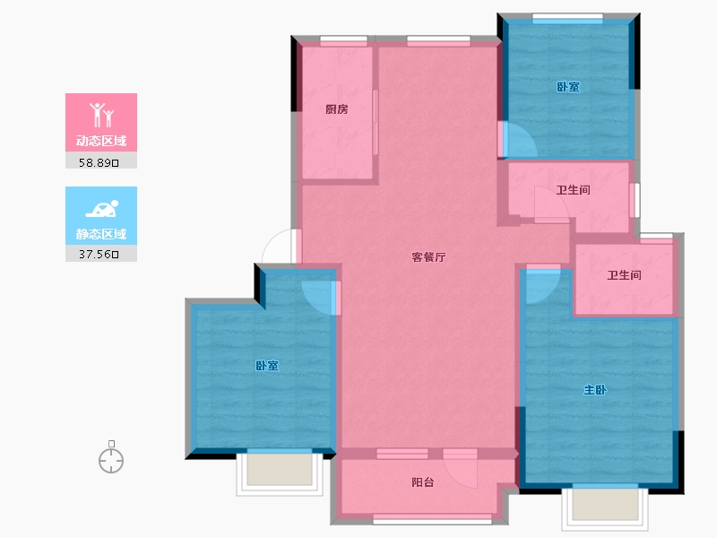 山东省-聊城市-江北水镇-85.87-户型库-动静分区