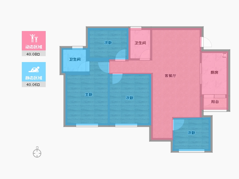 四川省-宜宾市-​鸿通大学府-70.84-户型库-动静分区