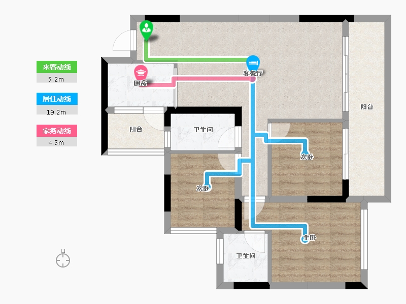 四川省-内江市-隆城观邸二期尚璟-79.32-户型库-动静线