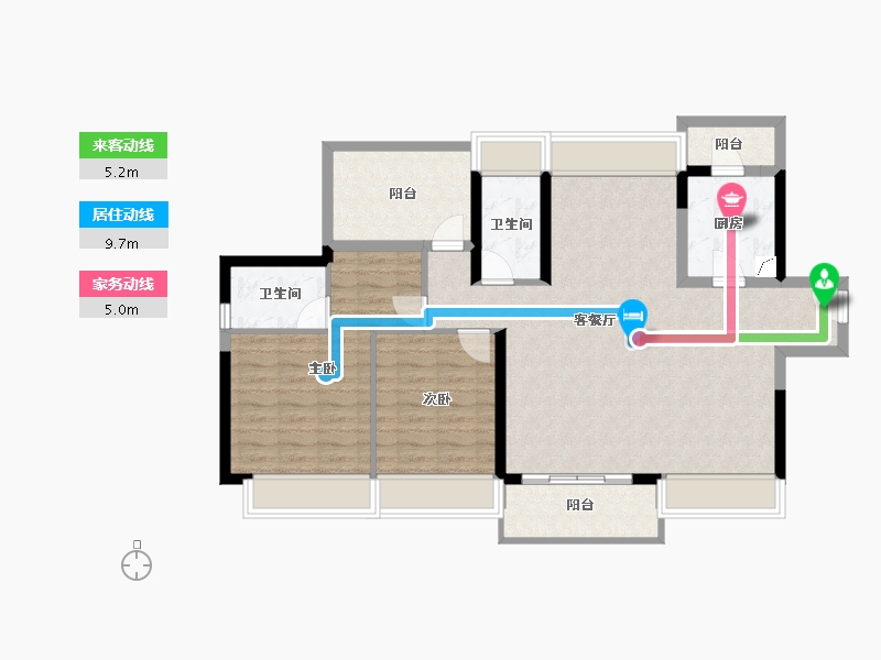 广东省-惠州市-中洲河谷花园-99.74-户型库-动静线