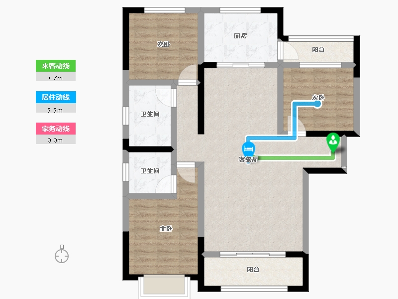 甘肃省-庆阳市-峯樾府-90.50-户型库-动静线