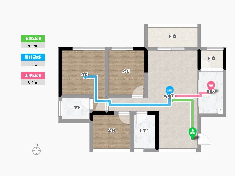 四川省-宜宾市-​远达都市峰景-71.34-户型库-动静线