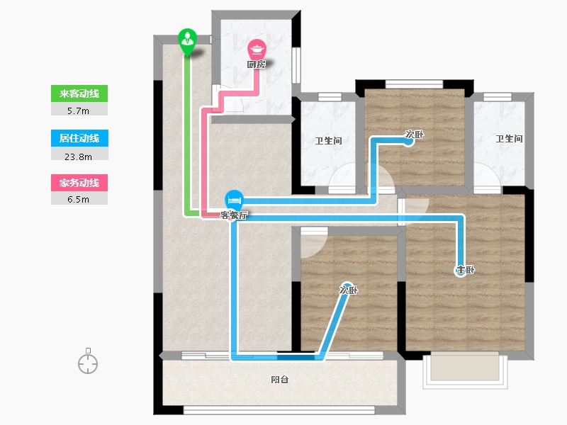 甘肃省-庆阳市-峯樾府-88.02-户型库-动静线