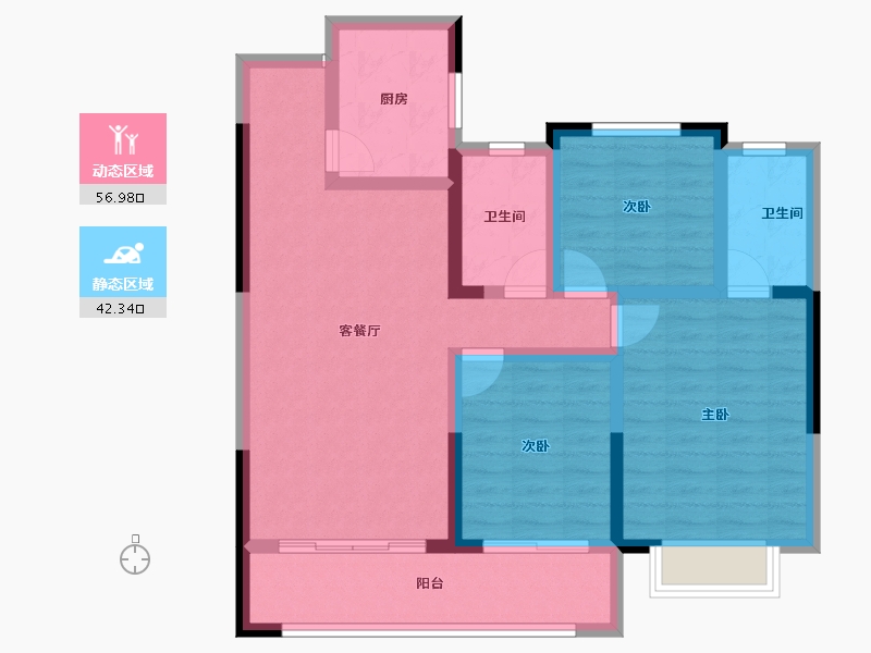 甘肃省-庆阳市-峯樾府-88.02-户型库-动静分区