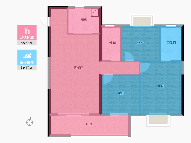 福建省-三明市-碧桂园壹号院-86.40-户型库-动静分区